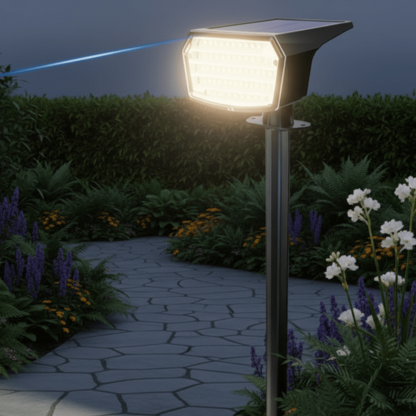 EcoBright - Solar Powered LED Floodlight for Enhanced Security
