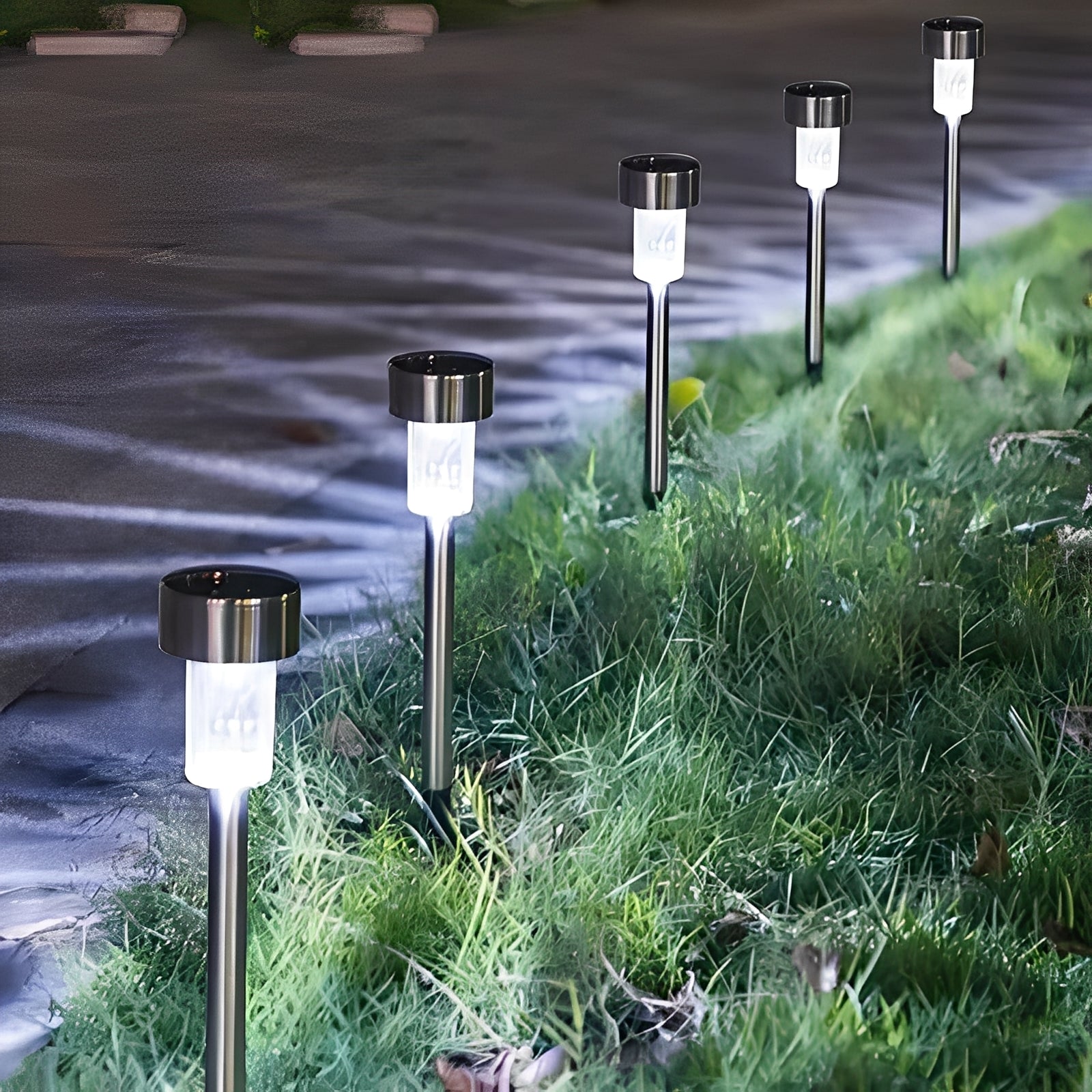 Solar-Powered Garden Glow Lights - Automatic On/Off, Set of 10
