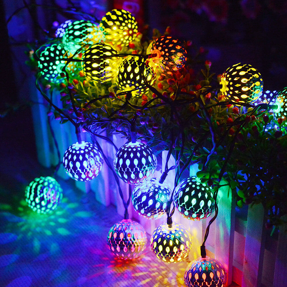 Enchanting Solar Lantern String Lights with Vibrant LED Colors