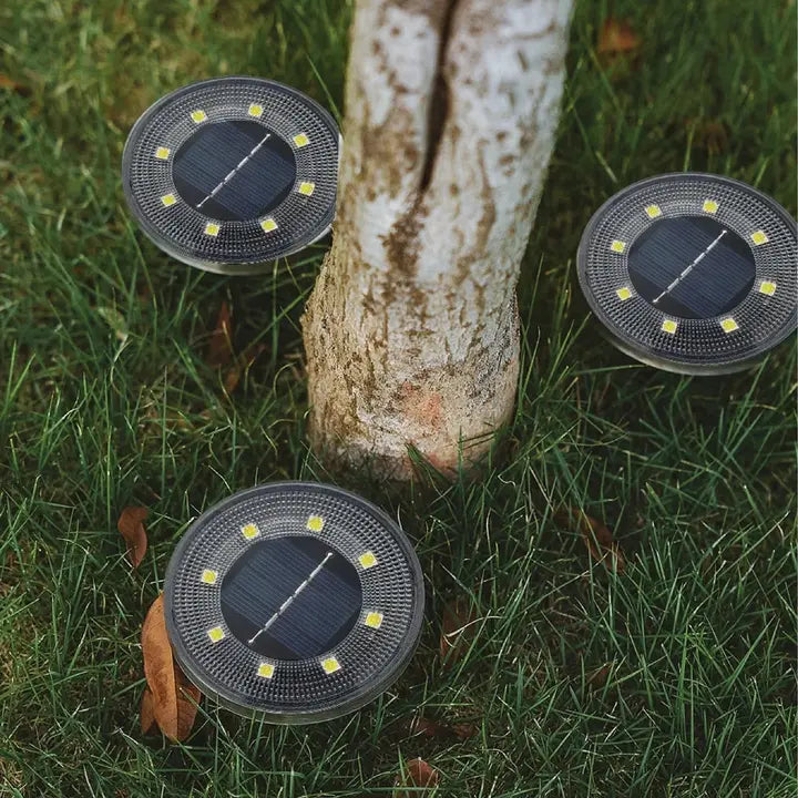 Solar Garden Ground Lights with Automatic Twilight Sensor – Weatherproof