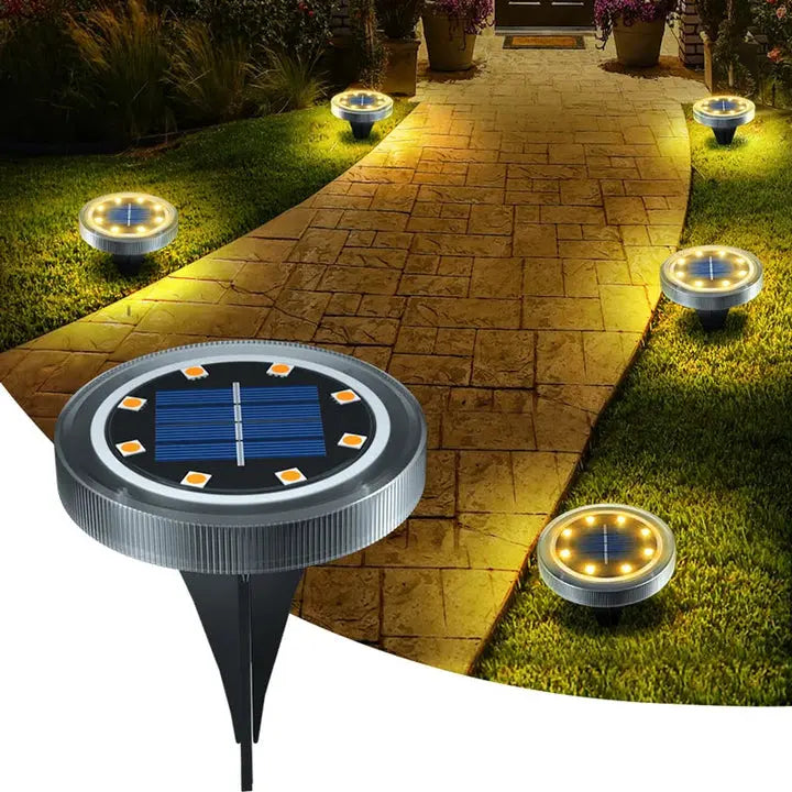 Solar Garden Ground Lights with Automatic Twilight Sensor – Weatherproof