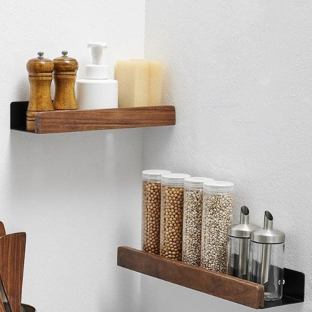 Effortless Wall-Mounted Wooden Shelf for Bathroom Storage