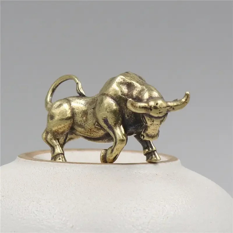 Brass Bull Sculpture – A Handcrafted Emblem of Strength and Wealth