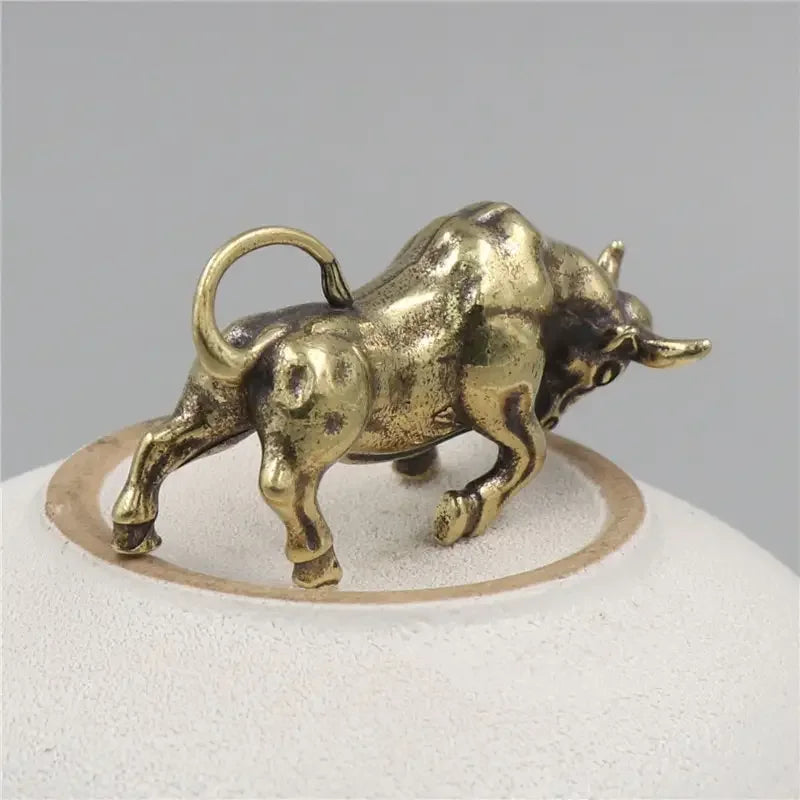 Brass Bull Sculpture – A Handcrafted Emblem of Strength and Wealth