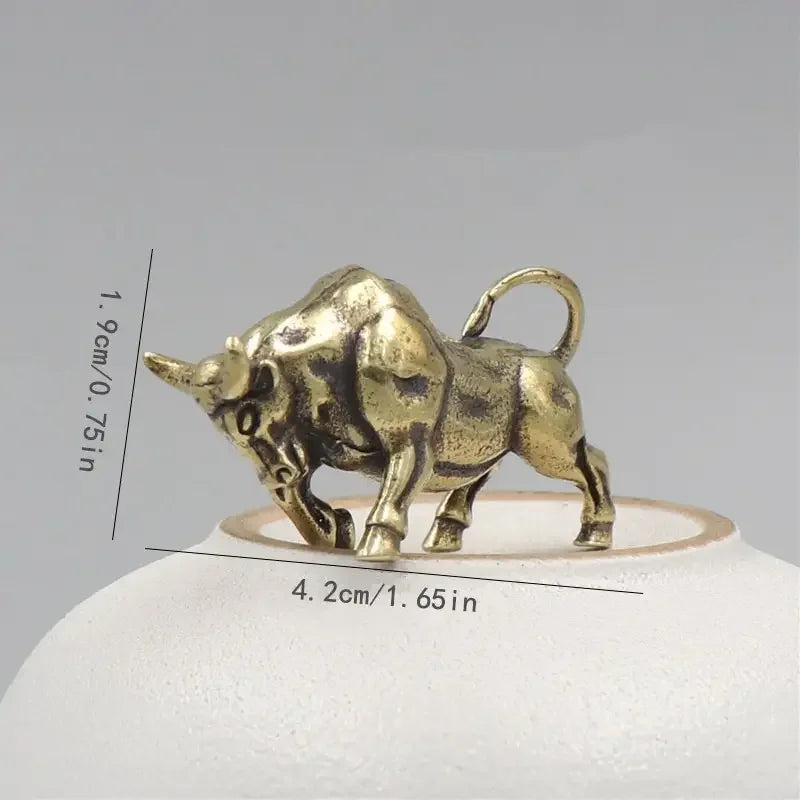 Brass Bull Sculpture – A Handcrafted Emblem of Strength and Wealth