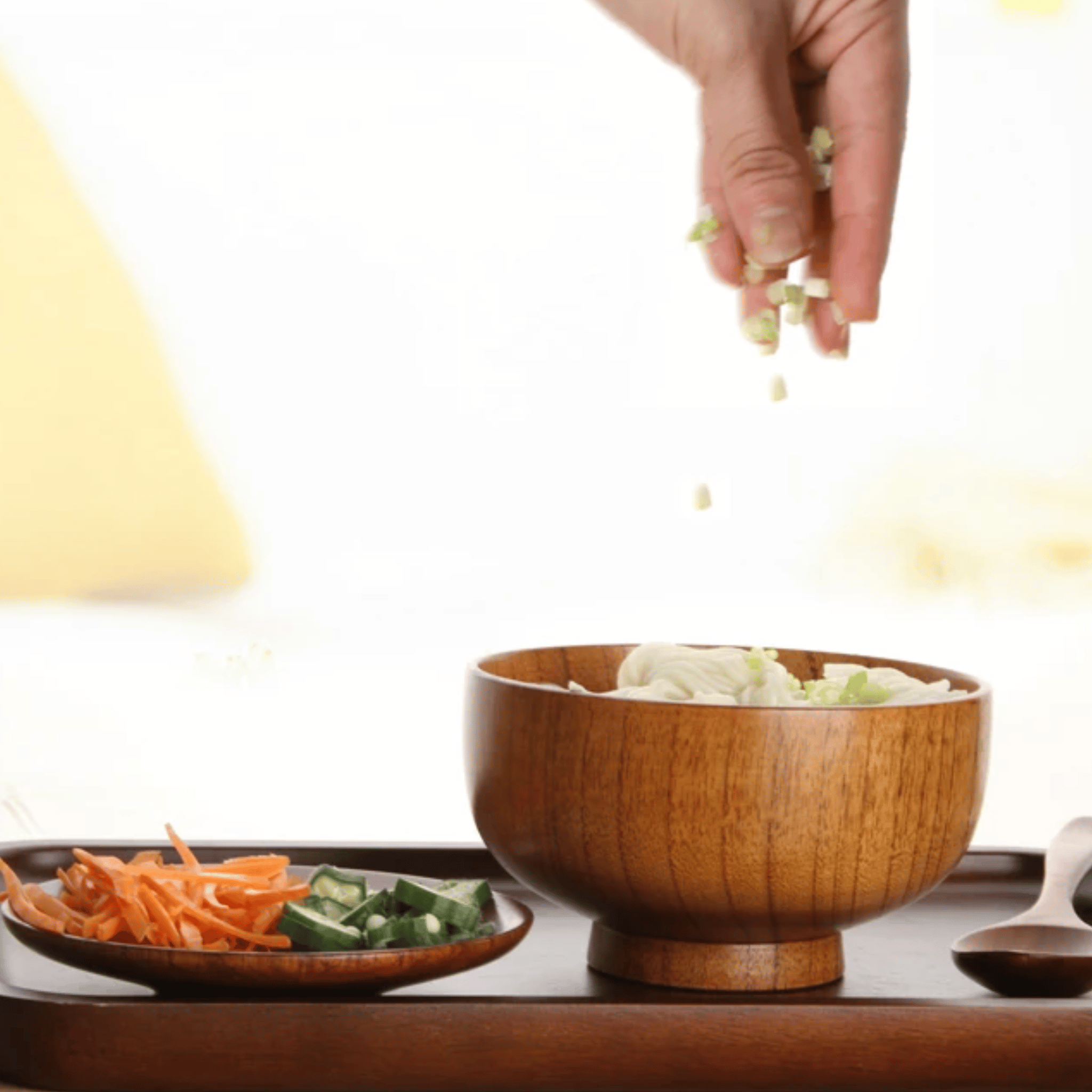 Natural Wood Dining Set – Elegant Japanese-Inspired Tableware