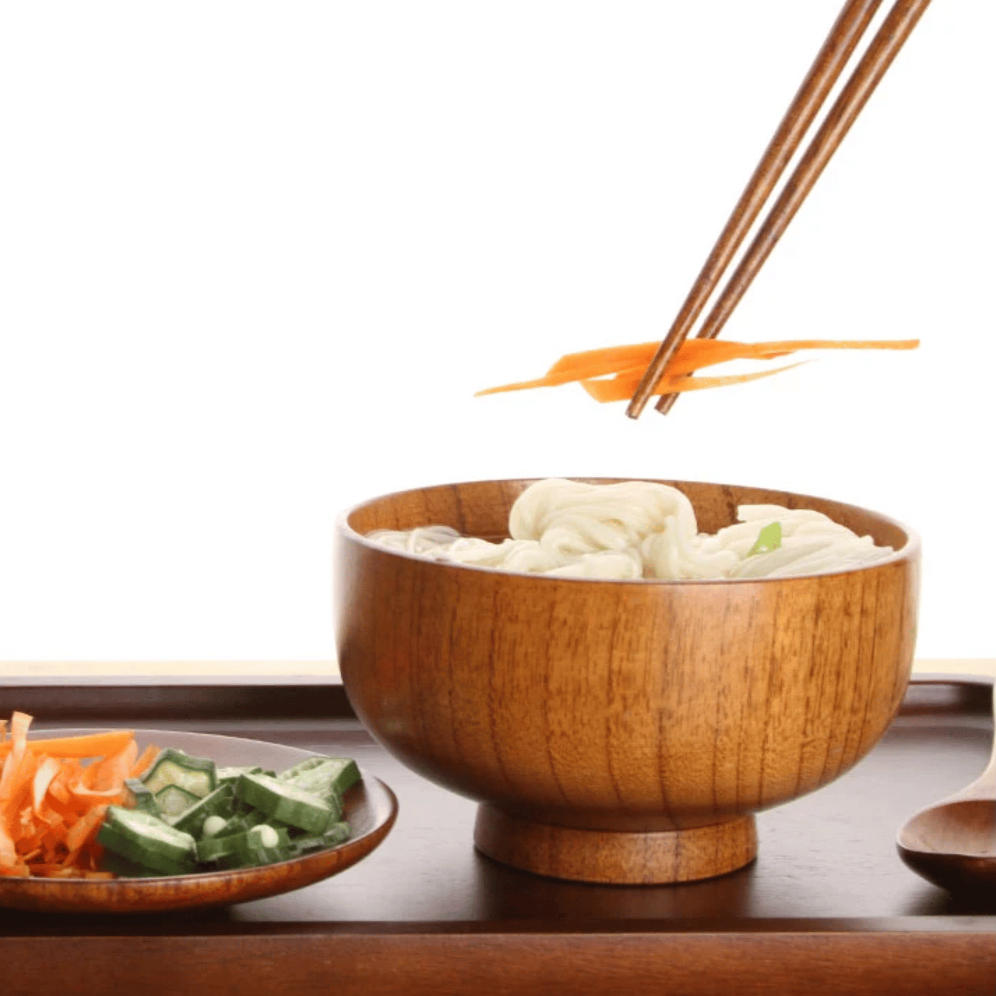 Natural Wood Dining Set – Elegant Japanese-Inspired Tableware