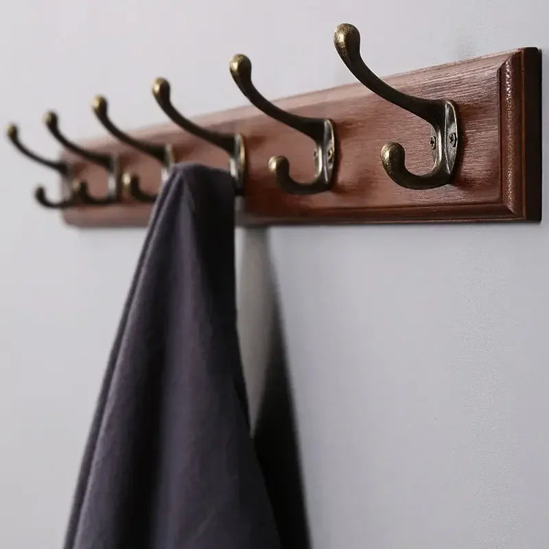 Stylish Wooden Wall Rack with 4-5 Hooks for Organized Living