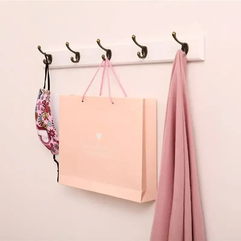 Stylish Wooden Wall Rack with 4-5 Hooks for Organized Living