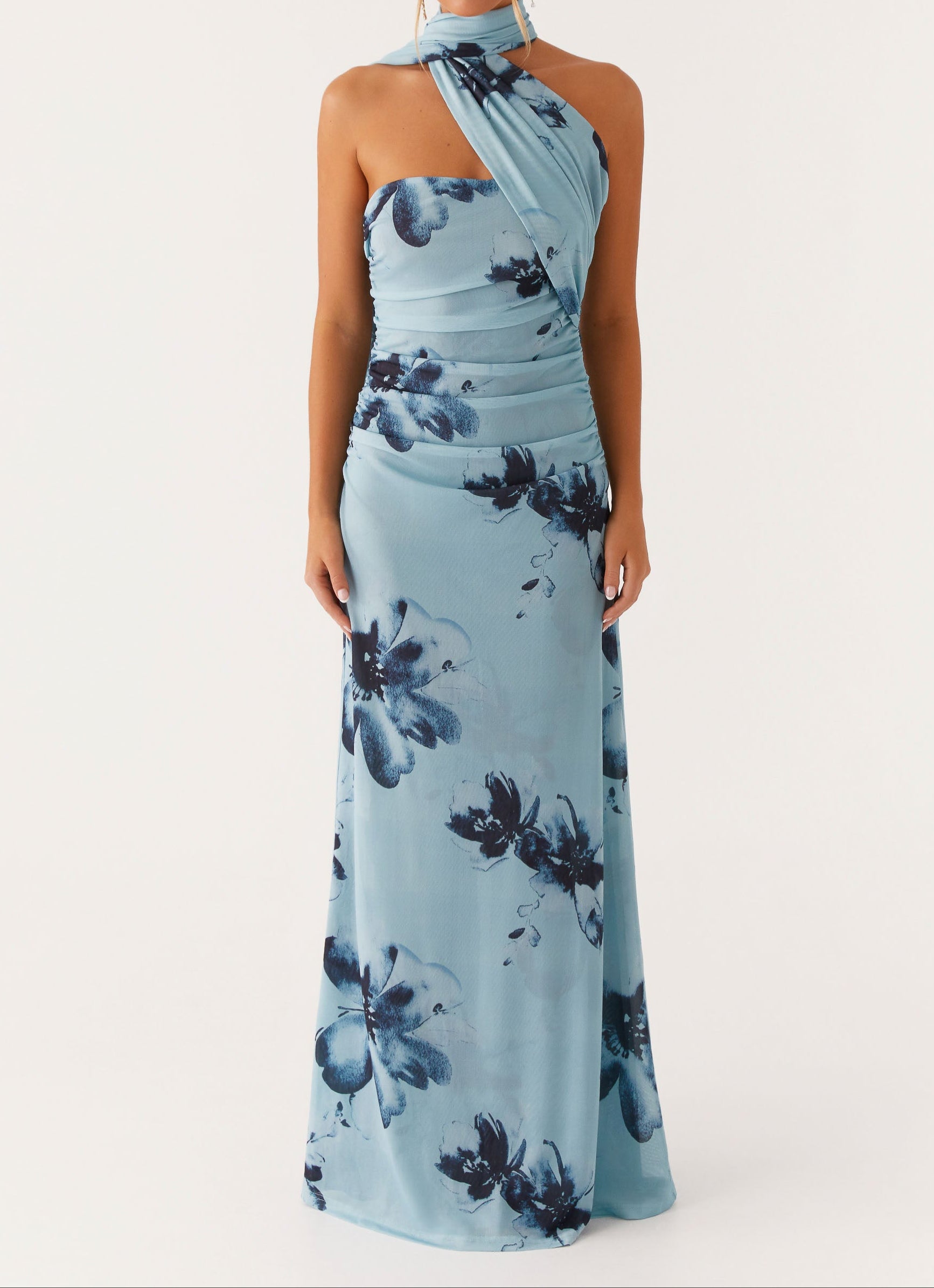 Elegant Floral Maxi Dress - Midnight Blossom