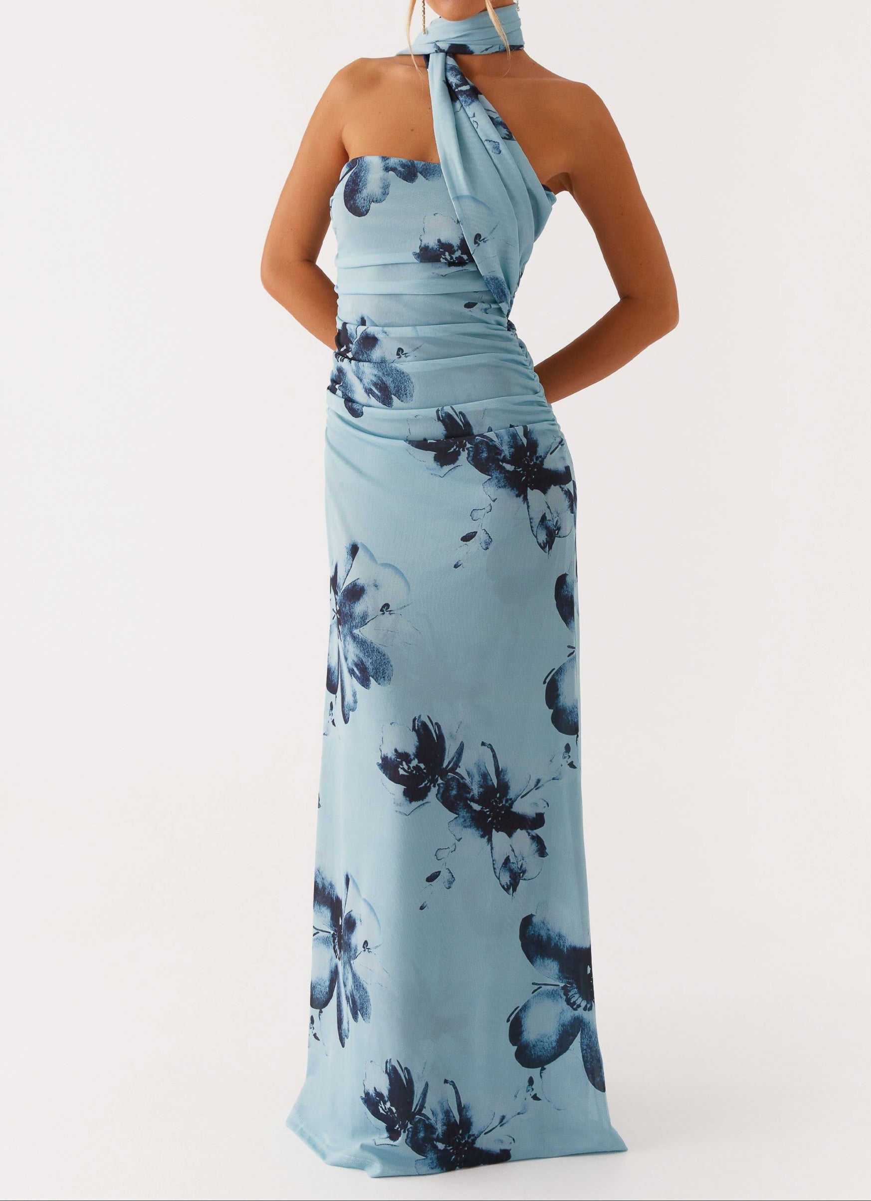 Elegant Floral Maxi Dress - Midnight Blossom