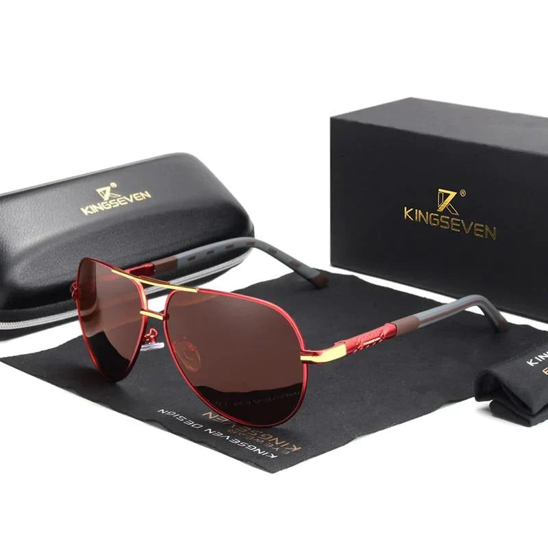 Men's Polarized Sunglasses UV400 | Metal Frame Pilot Style | Anti-Glare