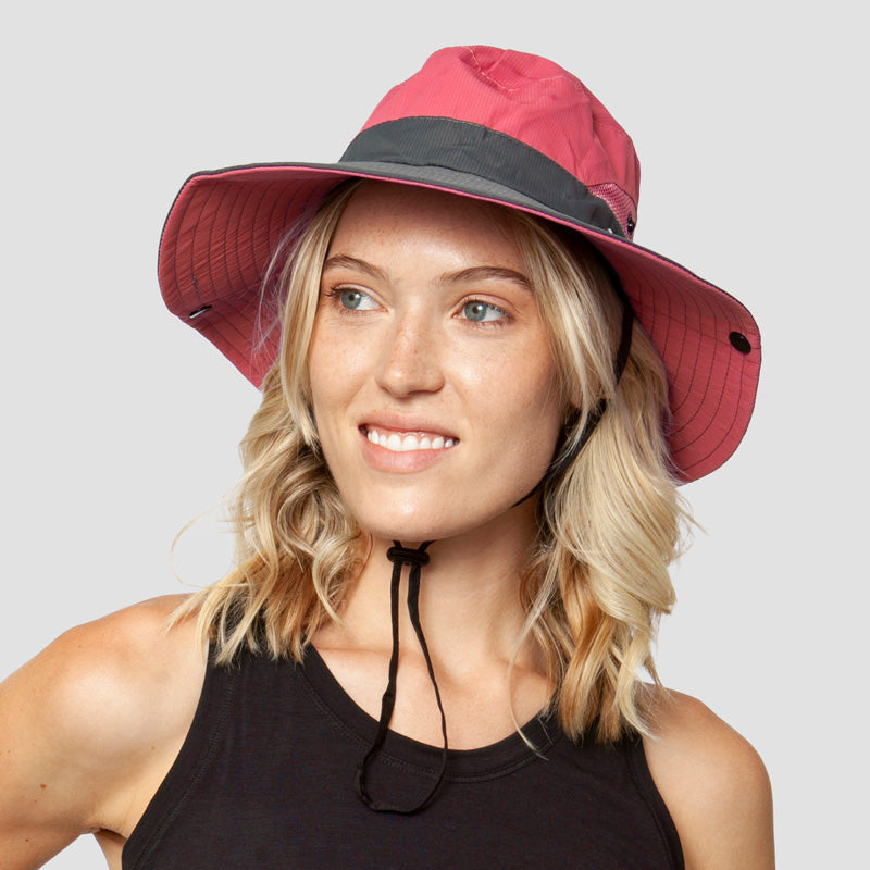 Women's Sun Hat with Drawstring Closure and Chin Strap | Ventilated Mesh