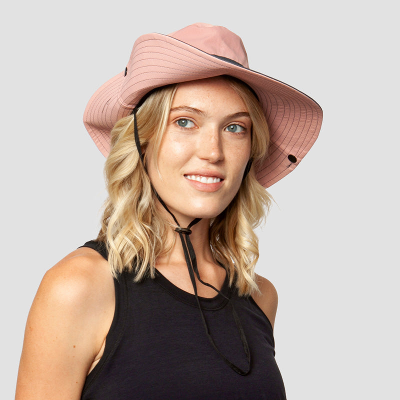 Women's Sun Hat with Drawstring Closure and Chin Strap | Ventilated Mesh