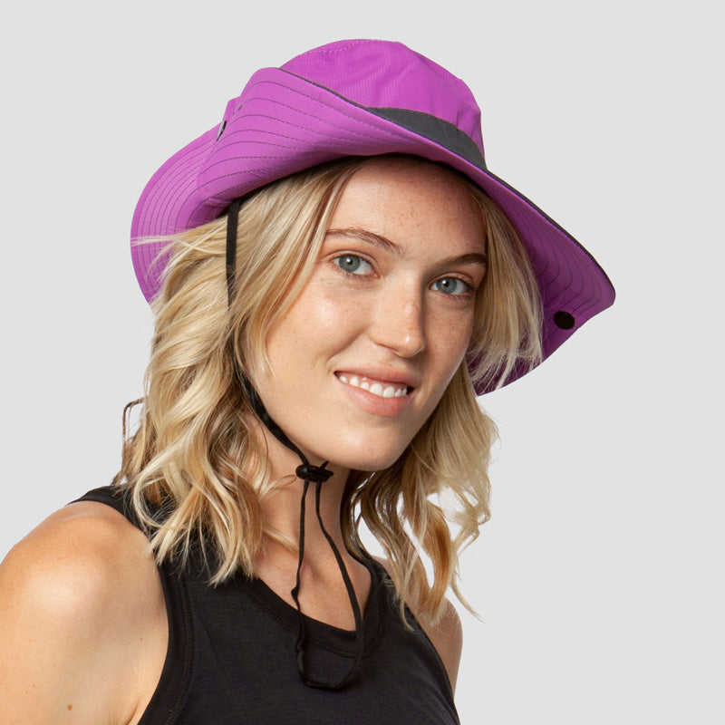 Women's Sun Hat with Drawstring Closure and Chin Strap | Ventilated Mesh