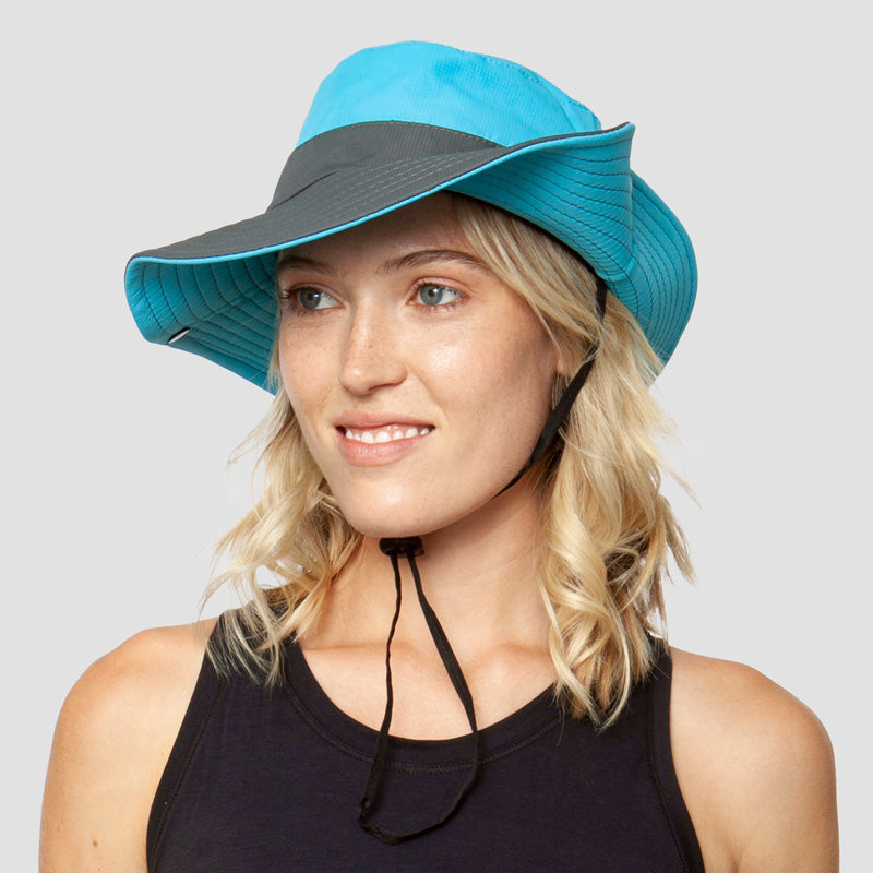 Women's Sun Hat with Drawstring Closure and Chin Strap | Ventilated Mesh