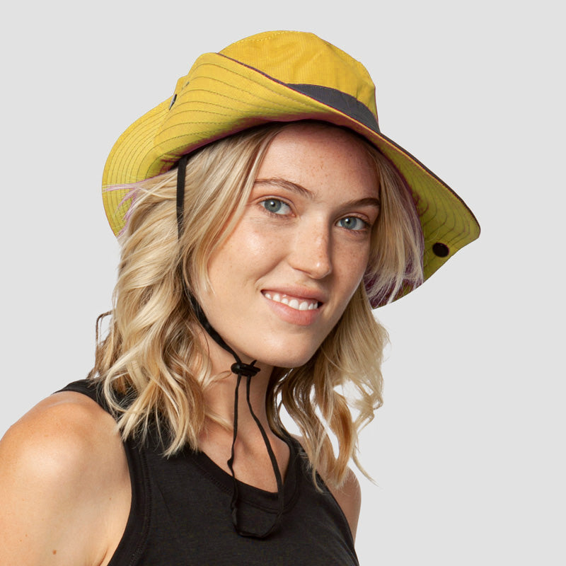 Women's Sun Hat with Drawstring Closure and Chin Strap | Ventilated Mesh