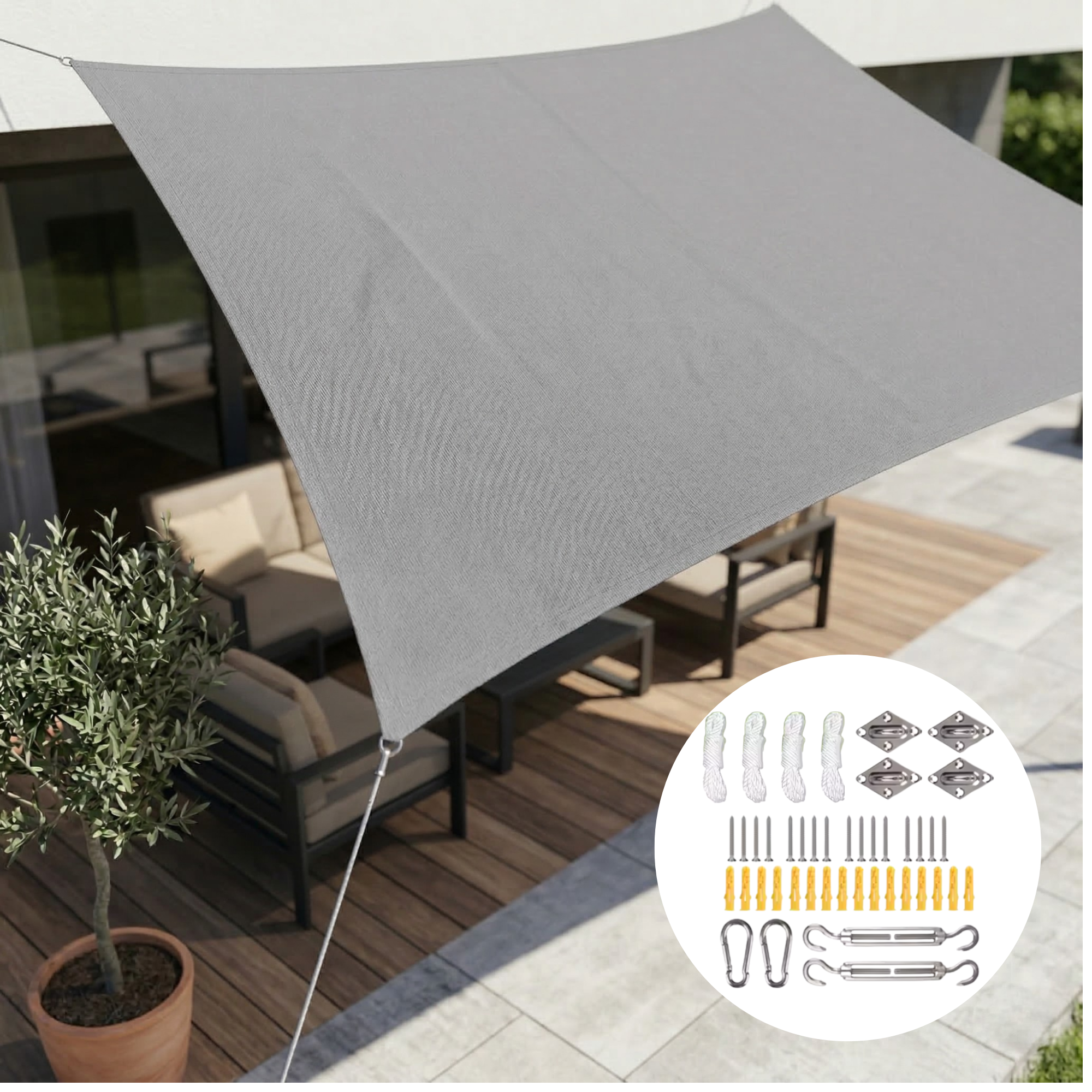 Rectangular Waterproof Shade Sail | Outdoor Fabric with UV Protection