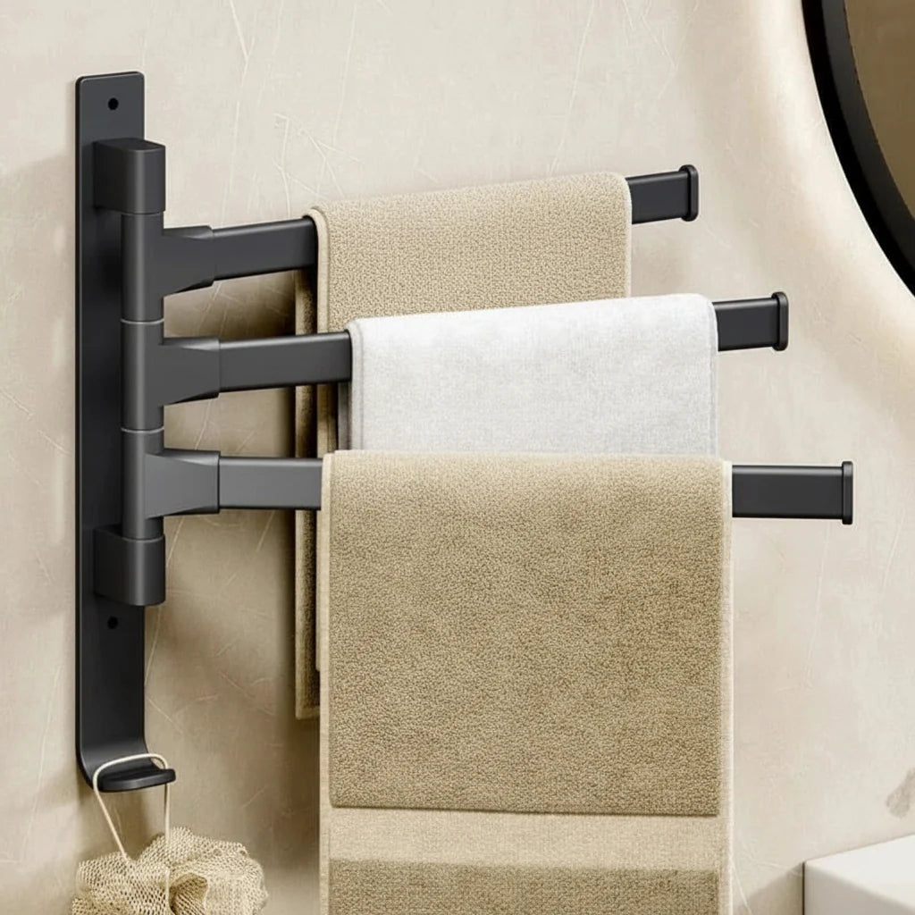 Adjustable Wall-Mounted Towel Holder with Swivel Function