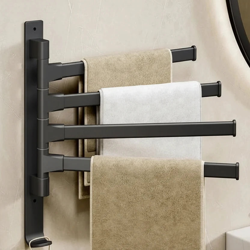 Adjustable Wall-Mounted Towel Holder with Swivel Function