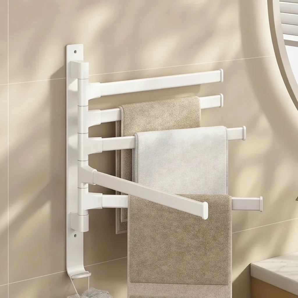 Adjustable Wall-Mounted Towel Holder with Swivel Function