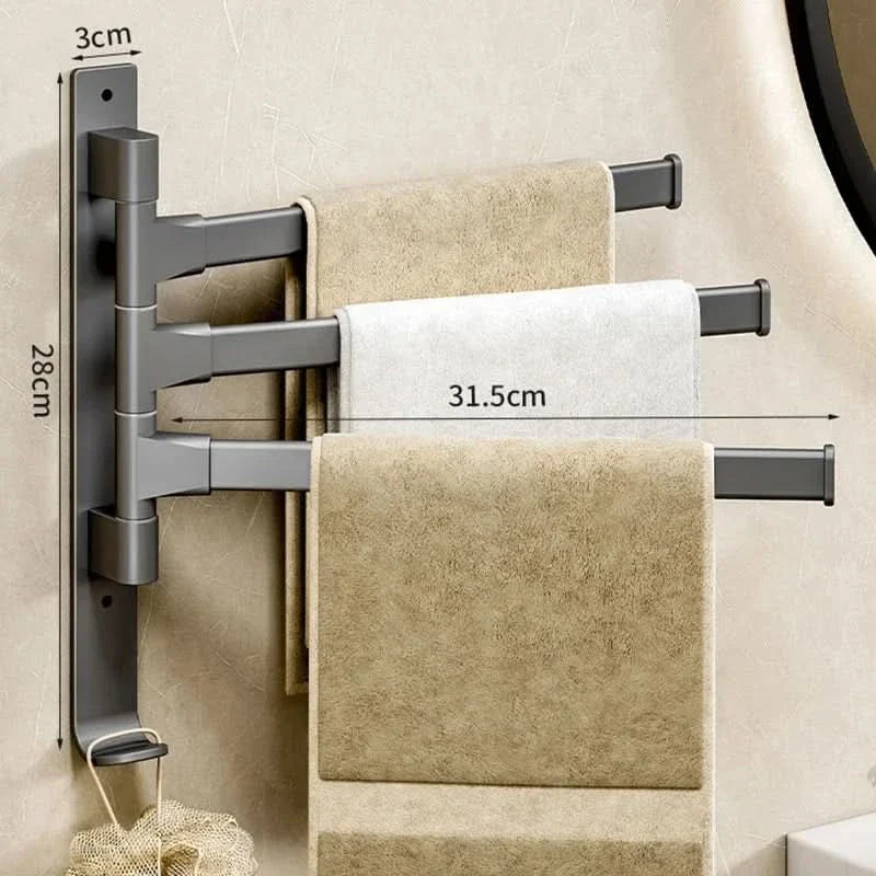 Adjustable Wall-Mounted Towel Holder with Swivel Function