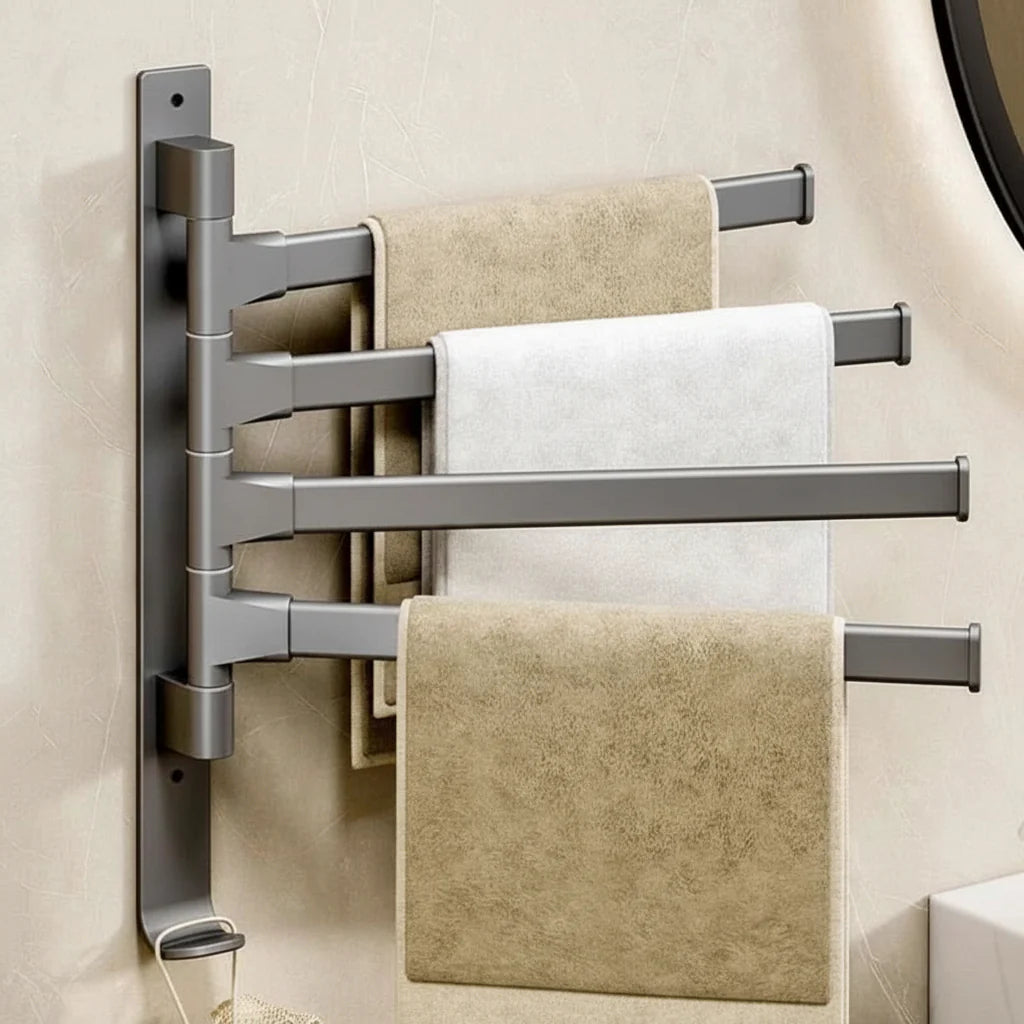 Adjustable Wall-Mounted Towel Holder with Swivel Function