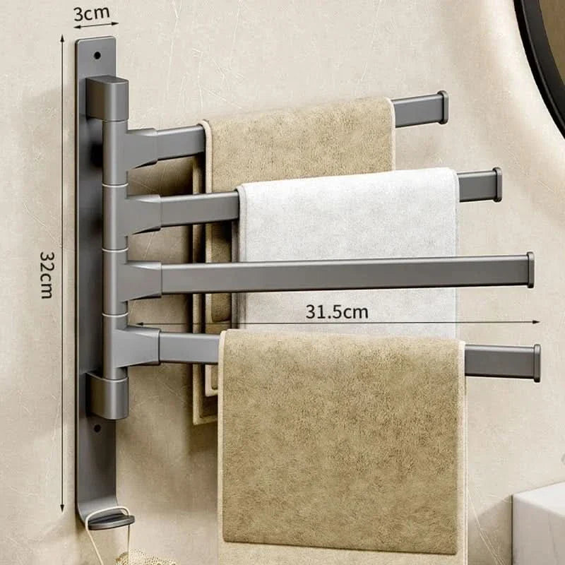 Adjustable Wall-Mounted Towel Holder with Swivel Function