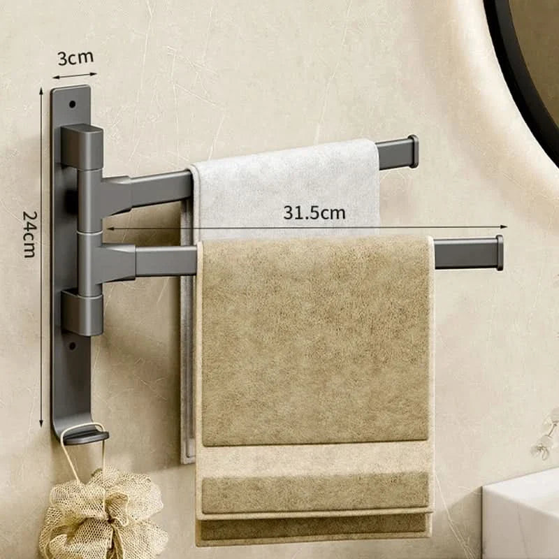 Adjustable Wall-Mounted Towel Holder with Swivel Function