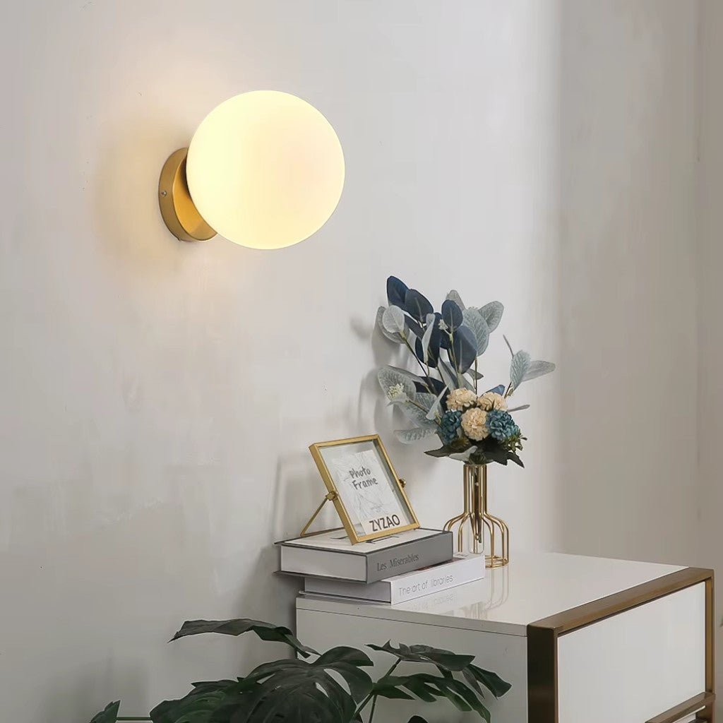 Elegant Globe Wall Light Fixture with Gold Finish