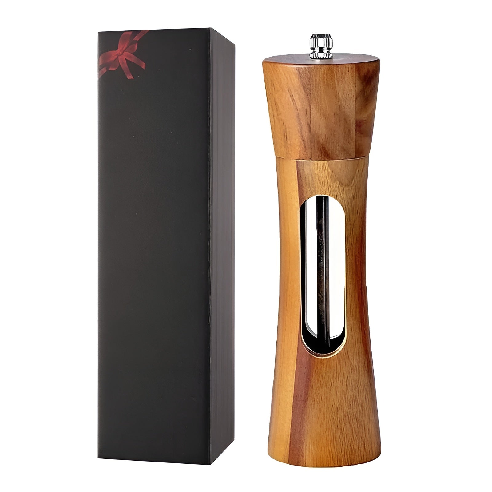 Gourmet Twist Salt & Pepper Mill Duo – Adjustable Wooden Grinders