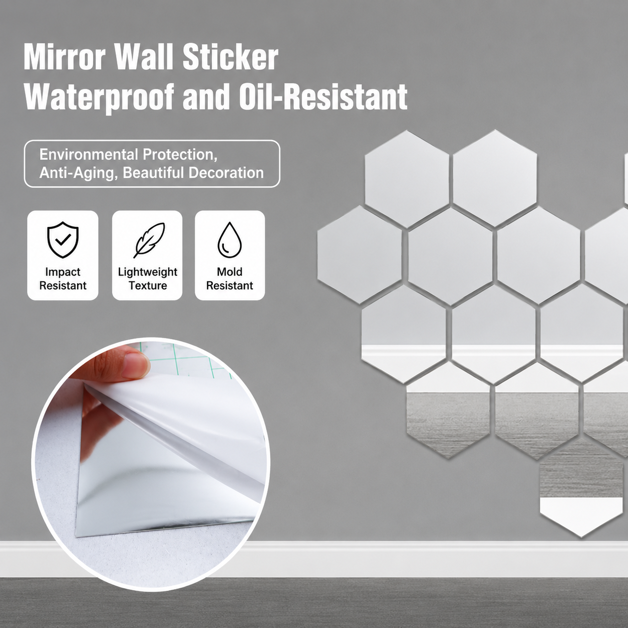 Self-Adhesive Mirror Film | Shatterproof & Customizable | Crystal Clear