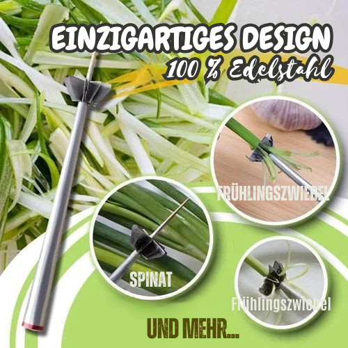 360-Degree Stainless Steel Spiral Cutter for Even Vegetable and Herb Strips