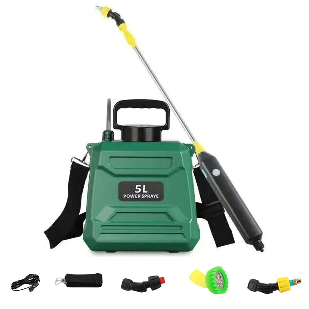 AquaMist - 5L Portable Spray Pump with Customizable Nozzle & USB Charge