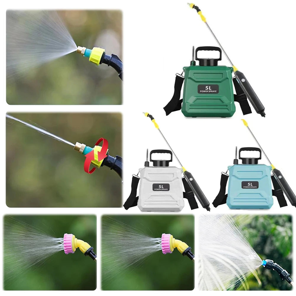 AquaMist - 5L Portable Spray Pump with Customizable Nozzle & USB Charge