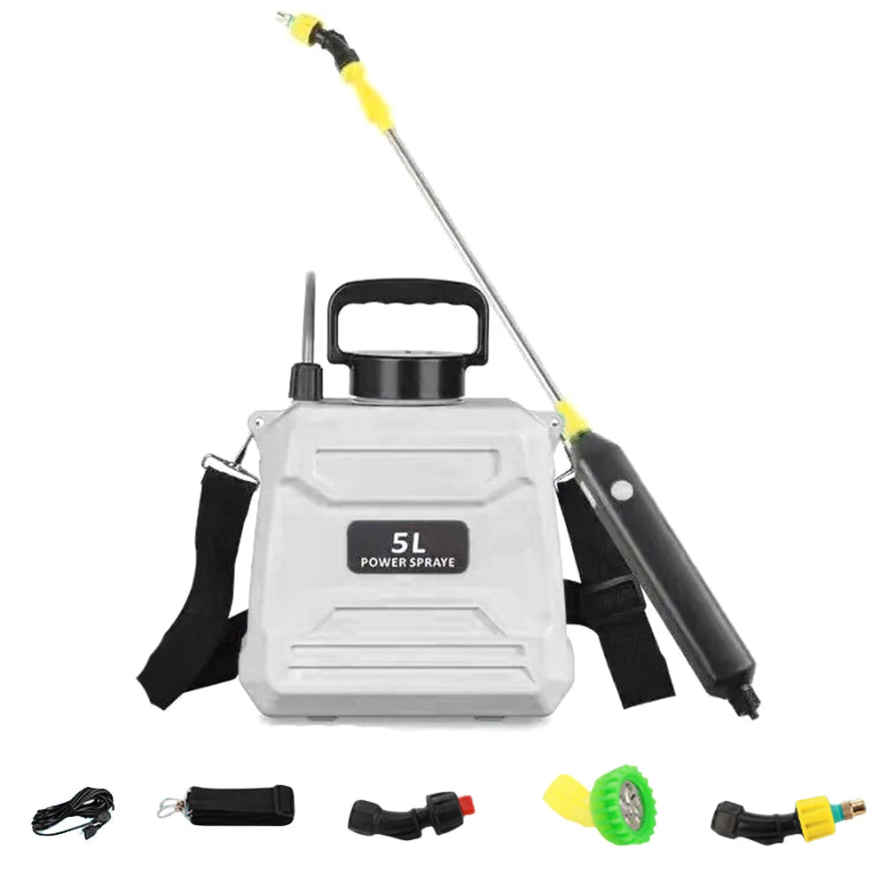 AquaMist - 5L Portable Spray Pump with Customizable Nozzle & USB Charge