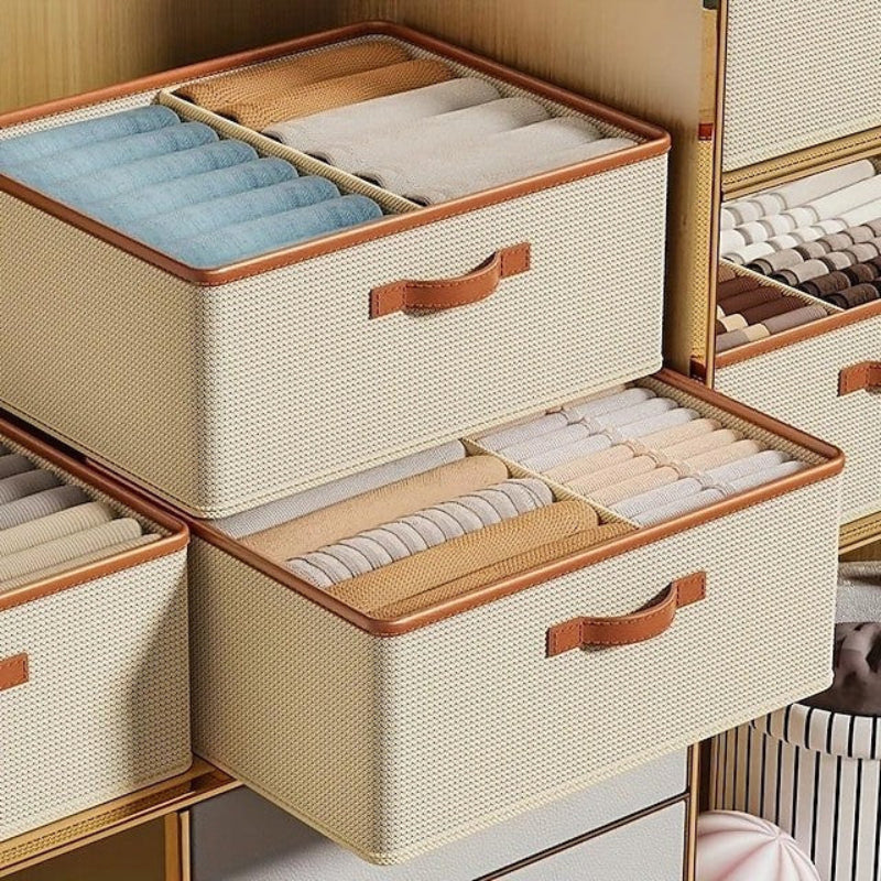 Organizational Fabric Bins with Dividers for Smart Storage