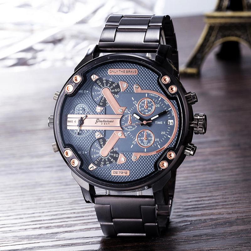 Elegant Stainless Steel Quartz Chronograph Watch for Men