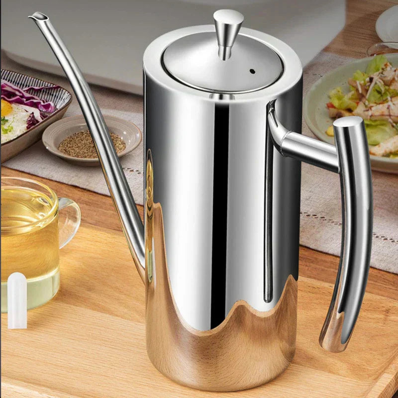 Chic Stainless Oil Pourer with No-Spill Design