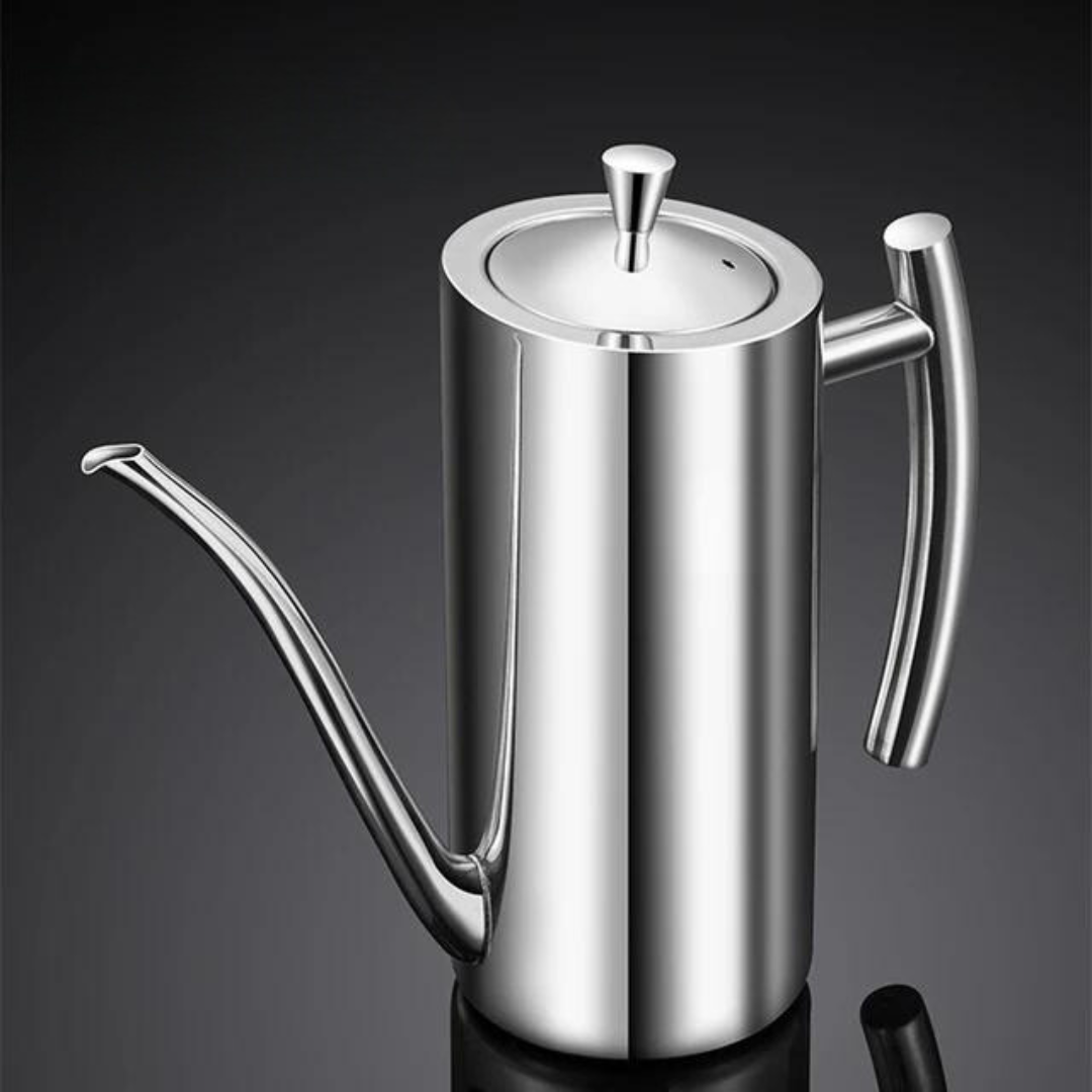 Chic Stainless Oil Pourer with No-Spill Design