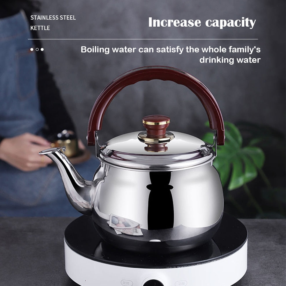 Timeless Stainless Steel Kettle with Whistle for Perfect Brews