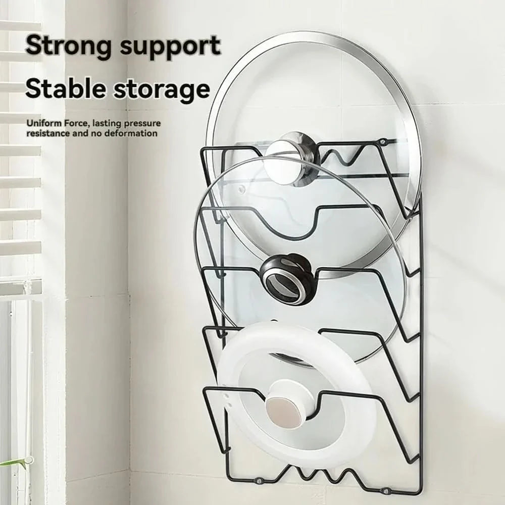 Wall-Mounted Rack for Organizing Pot Lids