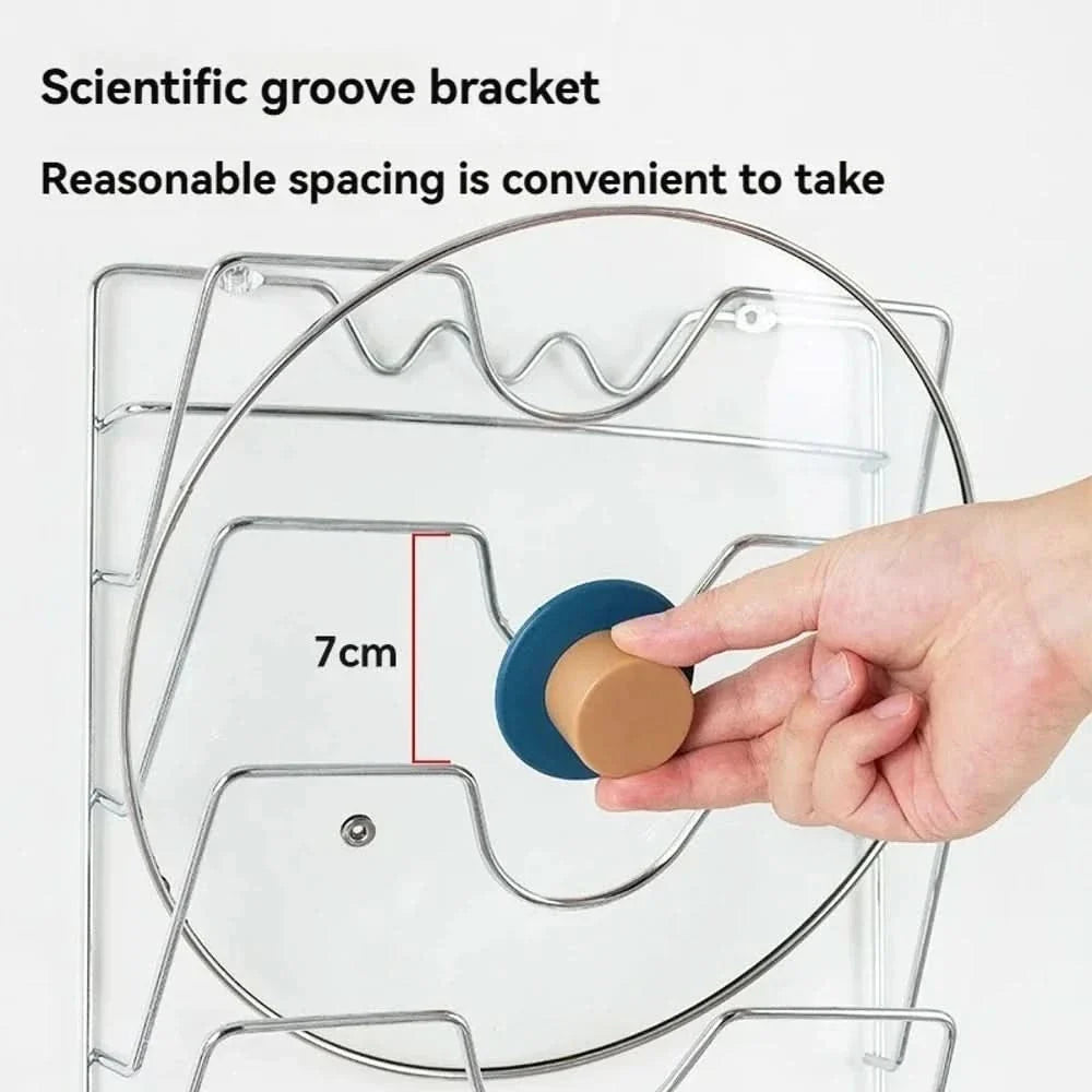 Wall-Mounted Rack for Organizing Pot Lids