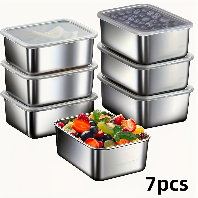 EcoSteel - 7-Piece Stackable Food Storage Set for Meal Prep