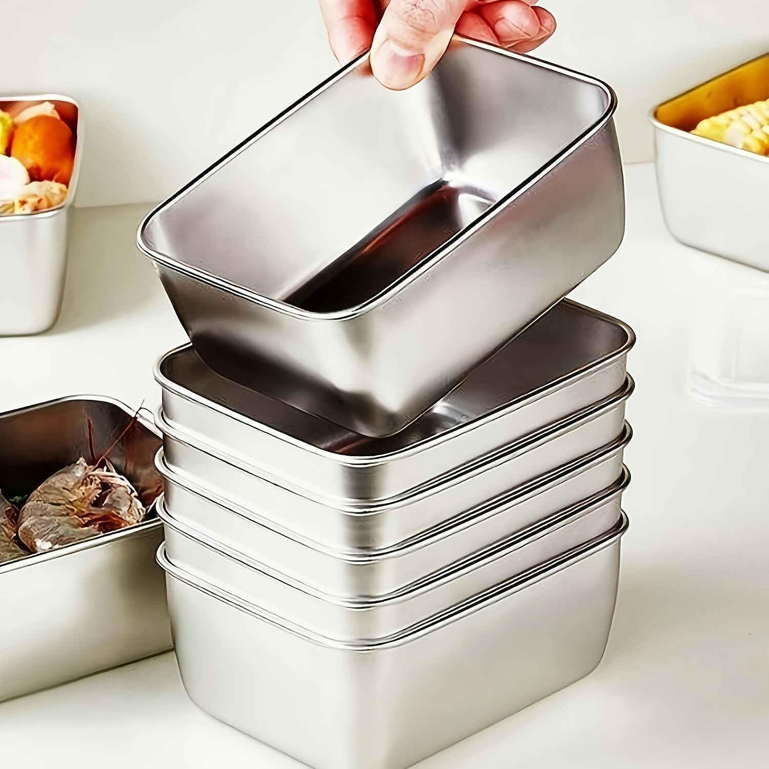 EcoSteel - 7-Piece Stackable Food Storage Set for Meal Prep