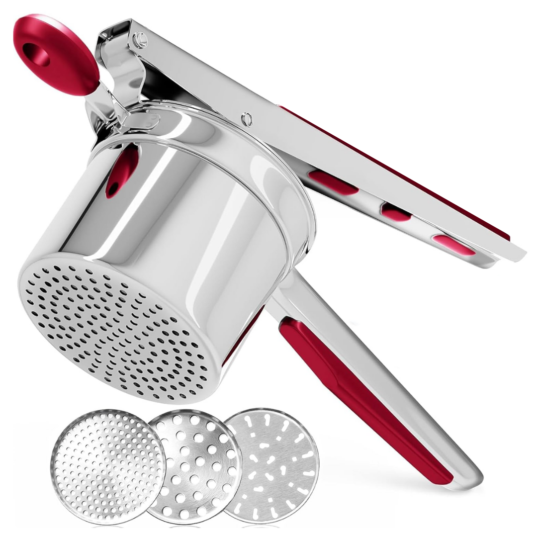 Stainless Steel Potato Smasher with Ergonomic Grip - 15 oz