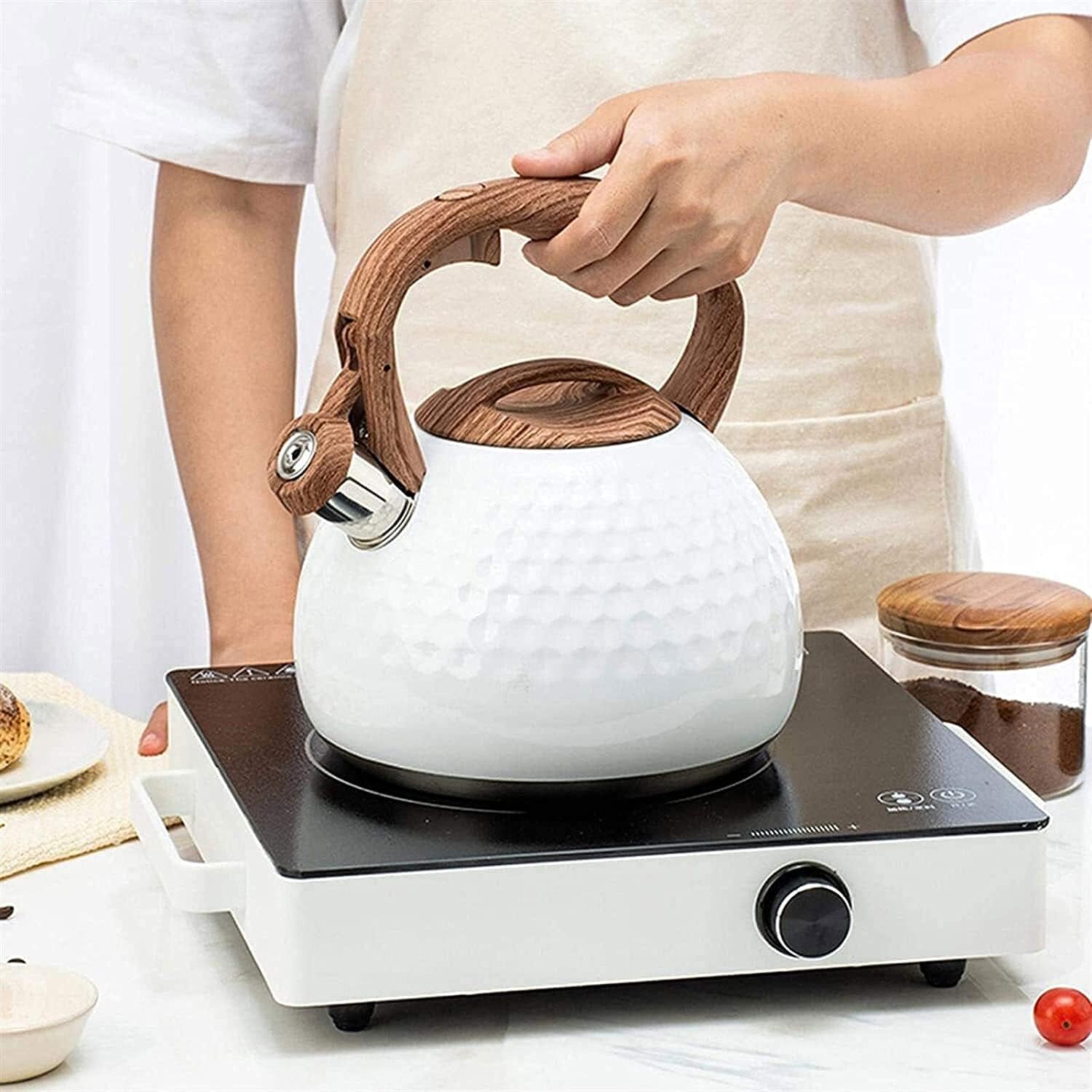 Elegant Whistling Kettle 95oz Stainless Steel with Cool Touch Handle