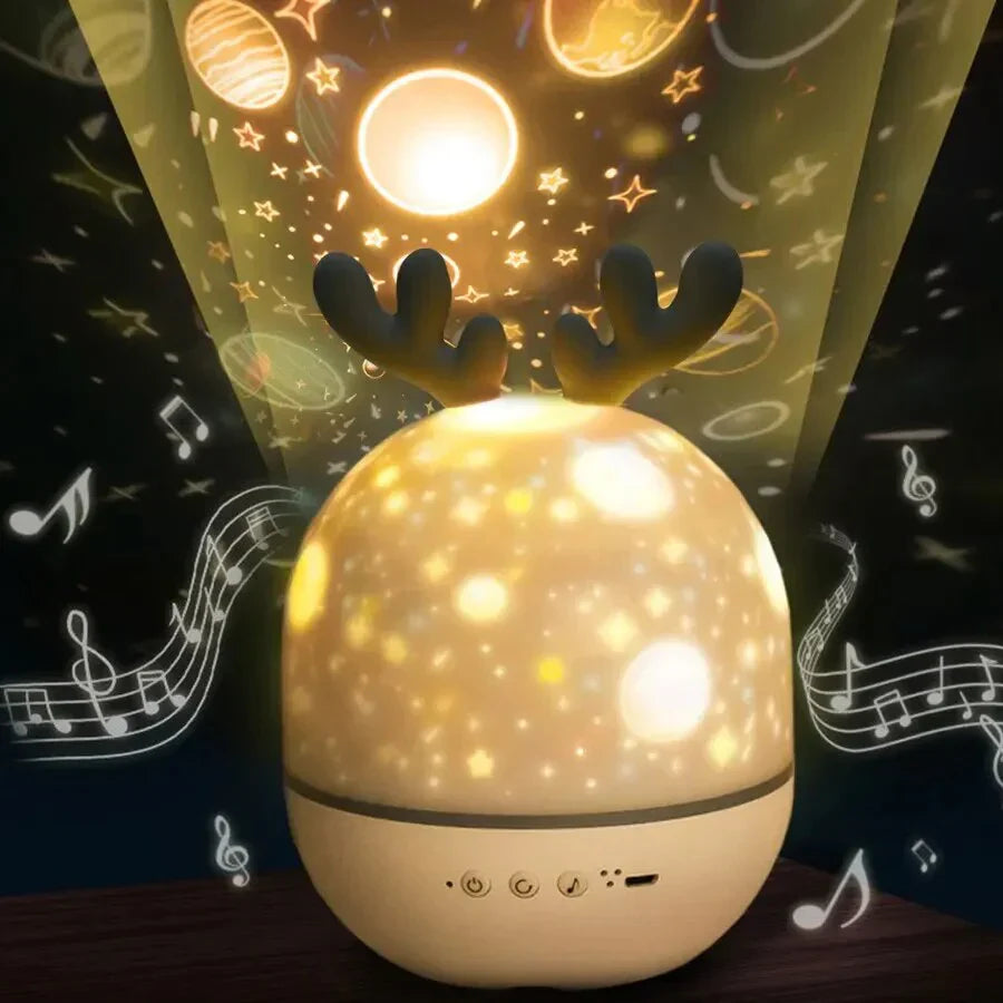 StarrySky Projector with 6 Dynamic Patterns and 360° Rotation