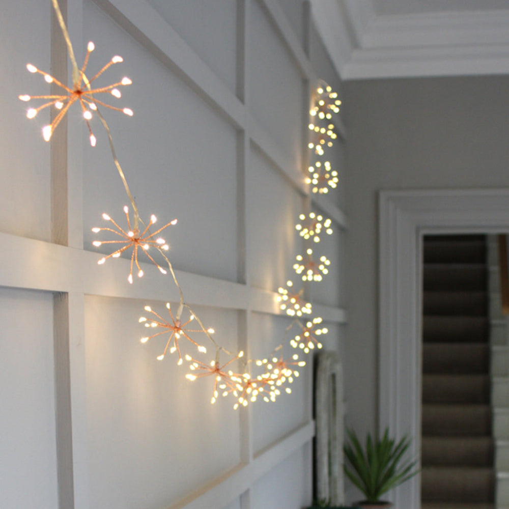 Twinkling Copper Burst String Lights for Enchanting Decor