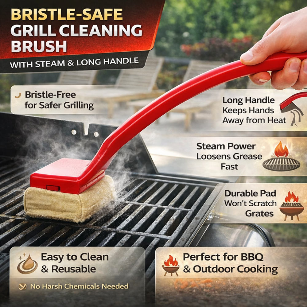 Ultimate BBQ Steam Cleaning Brush with Extended Handle